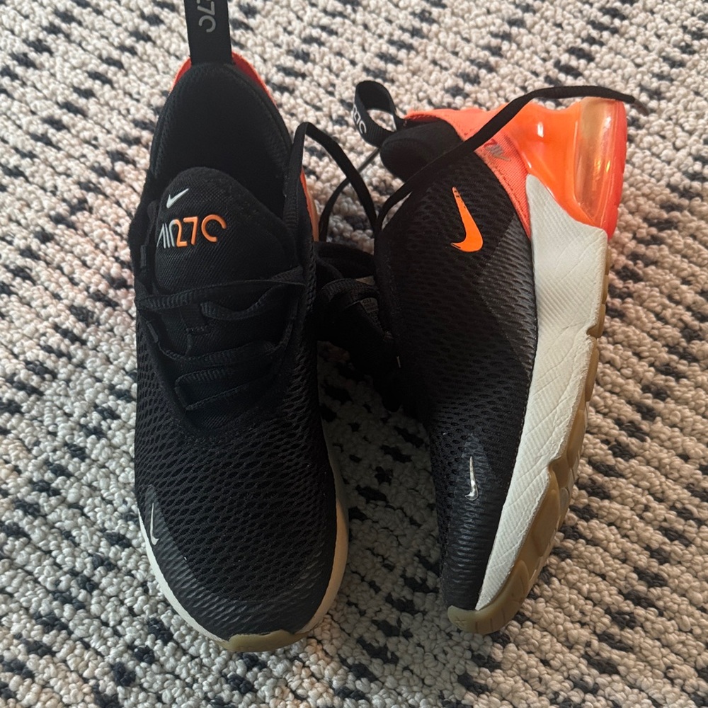 Nike Kids Air Max 270 Black with Orange Accents